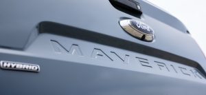 2022-Ford-Maverick-XLT-Hybrid-Exterior-tailgate--Maverick-script-hybrid-badge
