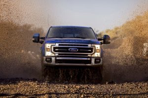 F-250 going through the mud from Bill Brown Ford in Livonia, MI